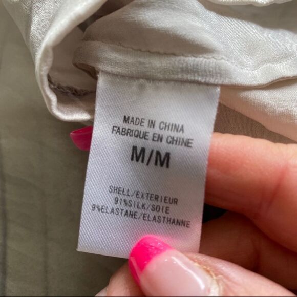 Theory watercolor silk ruffle zipper tunic M - Picture 6 of 8